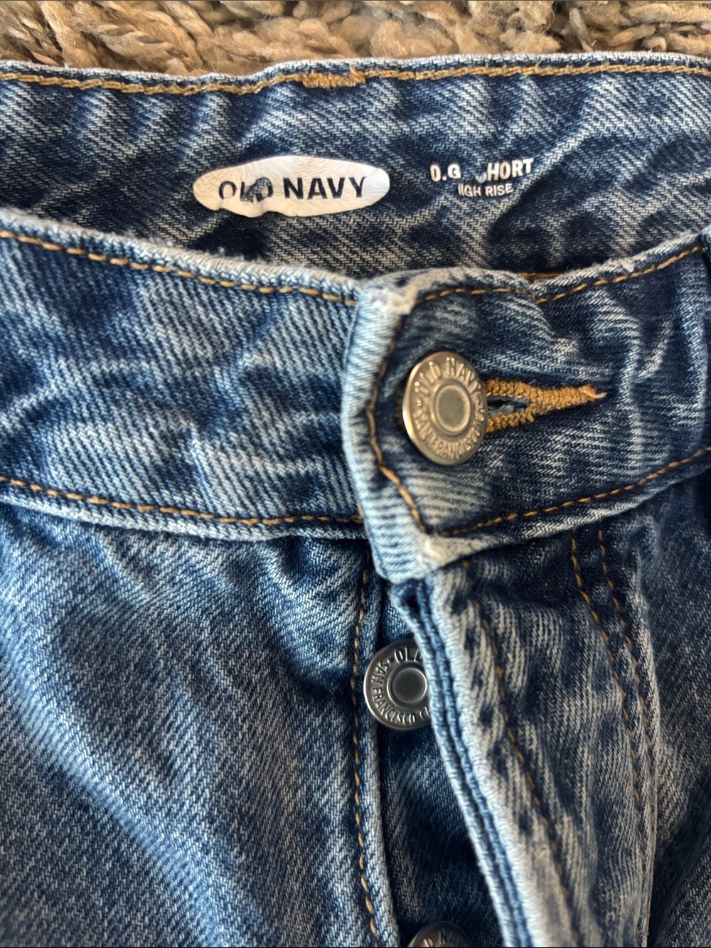 Old Navy OG Short High Rise Distressed Denim Shorts with Embroidered Accents - Picture 2 of 11